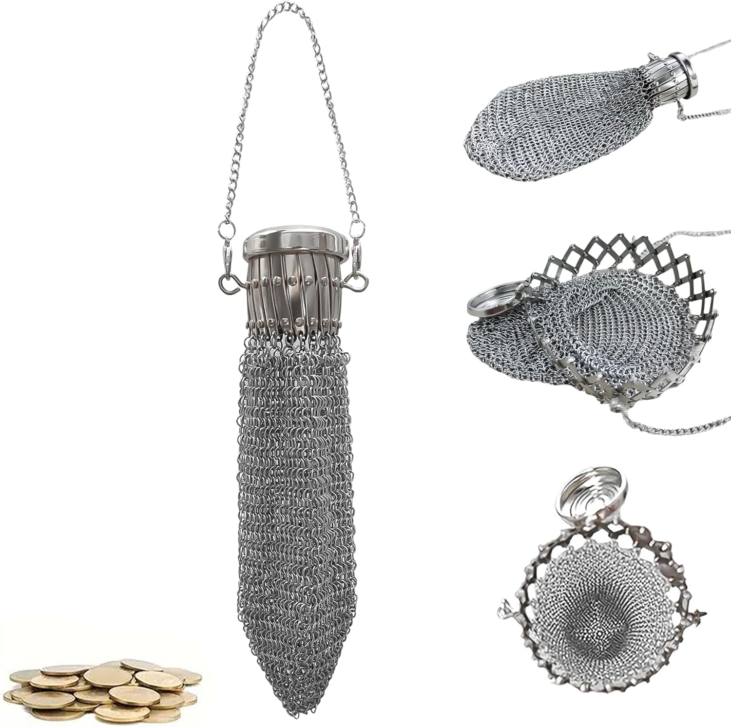 Chain Metal Mesh Wallet for Coins